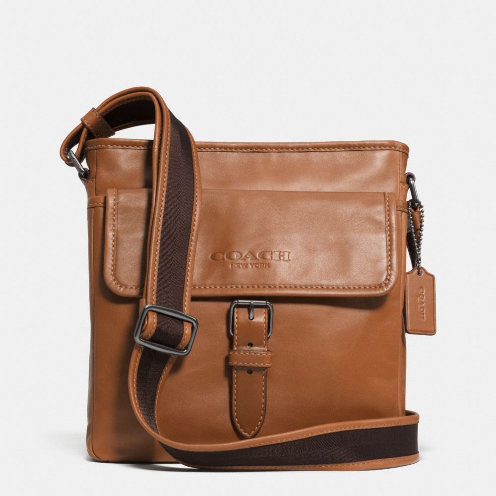 COACH F71487 - SPORT FIELD BAG IN LEATHER  GUNMETAL/SADDLE