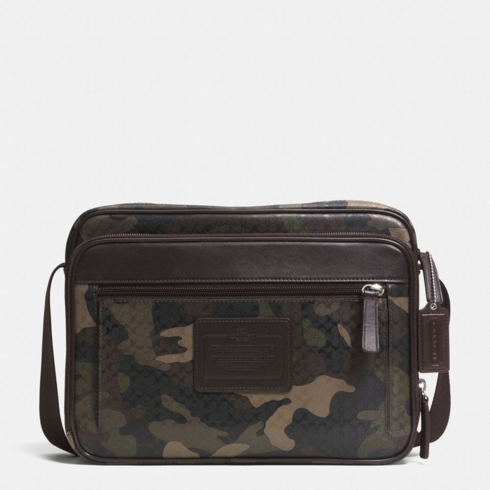 HERITAGE SIGNATURE EMBOSSED FLIGHT CASE - GUNMETAL/FATIGUE CMFLAGE/BRN - COACH F71507