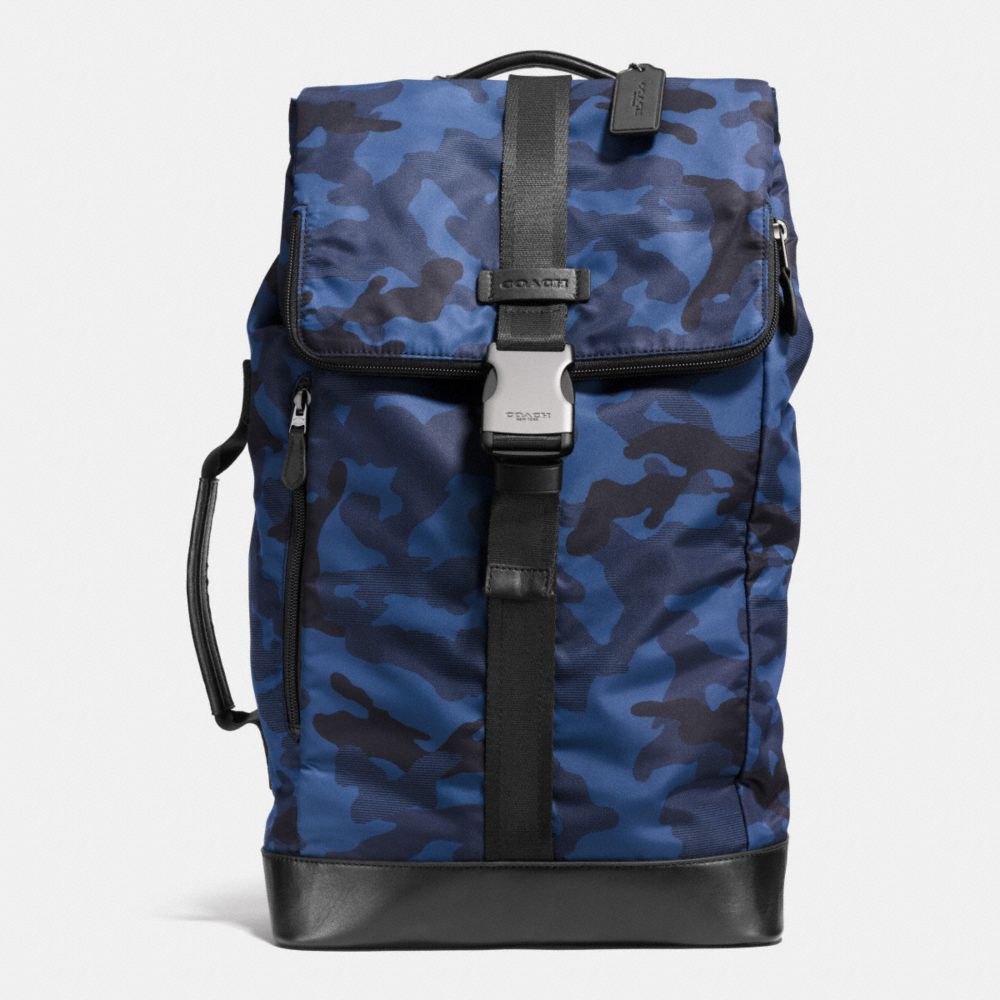 COACH F71532 VARICK DUFFLE BACKPACK IN NYLON -NAVY/BLACK