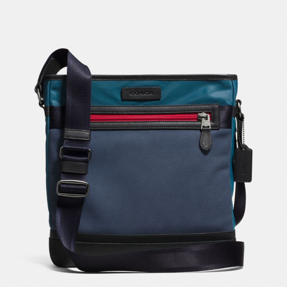 VARICK TECH CROSSBODY IN LEATHER - f71533 -  INDIGO