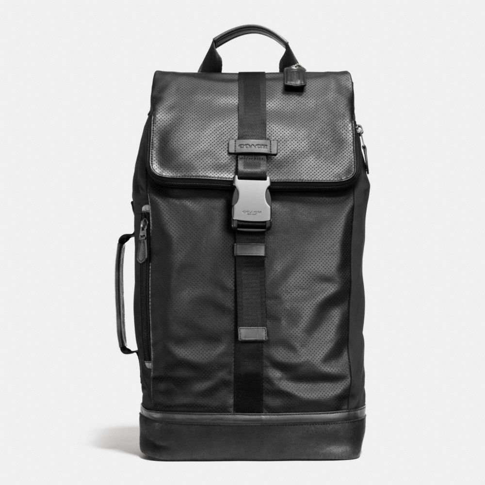 COACH F71536 Varick Duffle Backpack In Leather BLACK