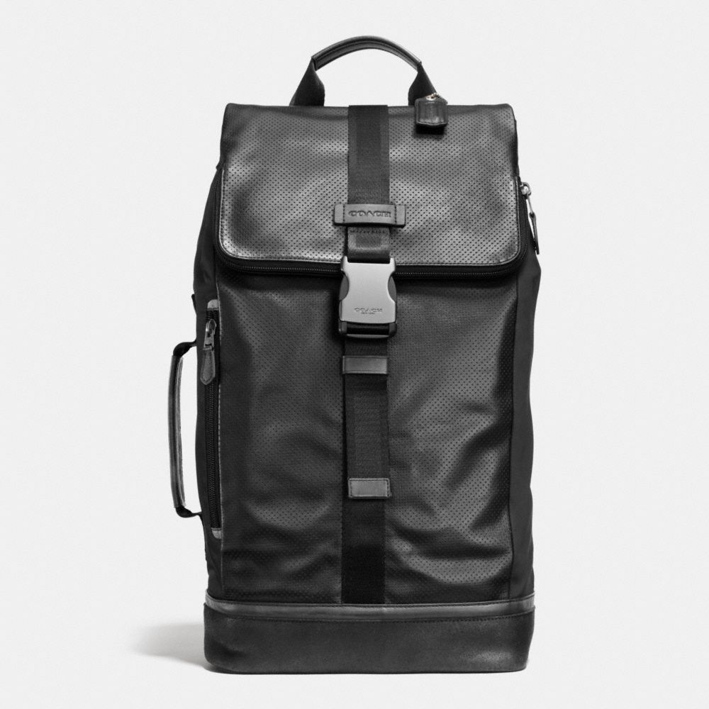 COACH F71536 VARICK DUFFLE BACKPACK IN LEATHER BLACK