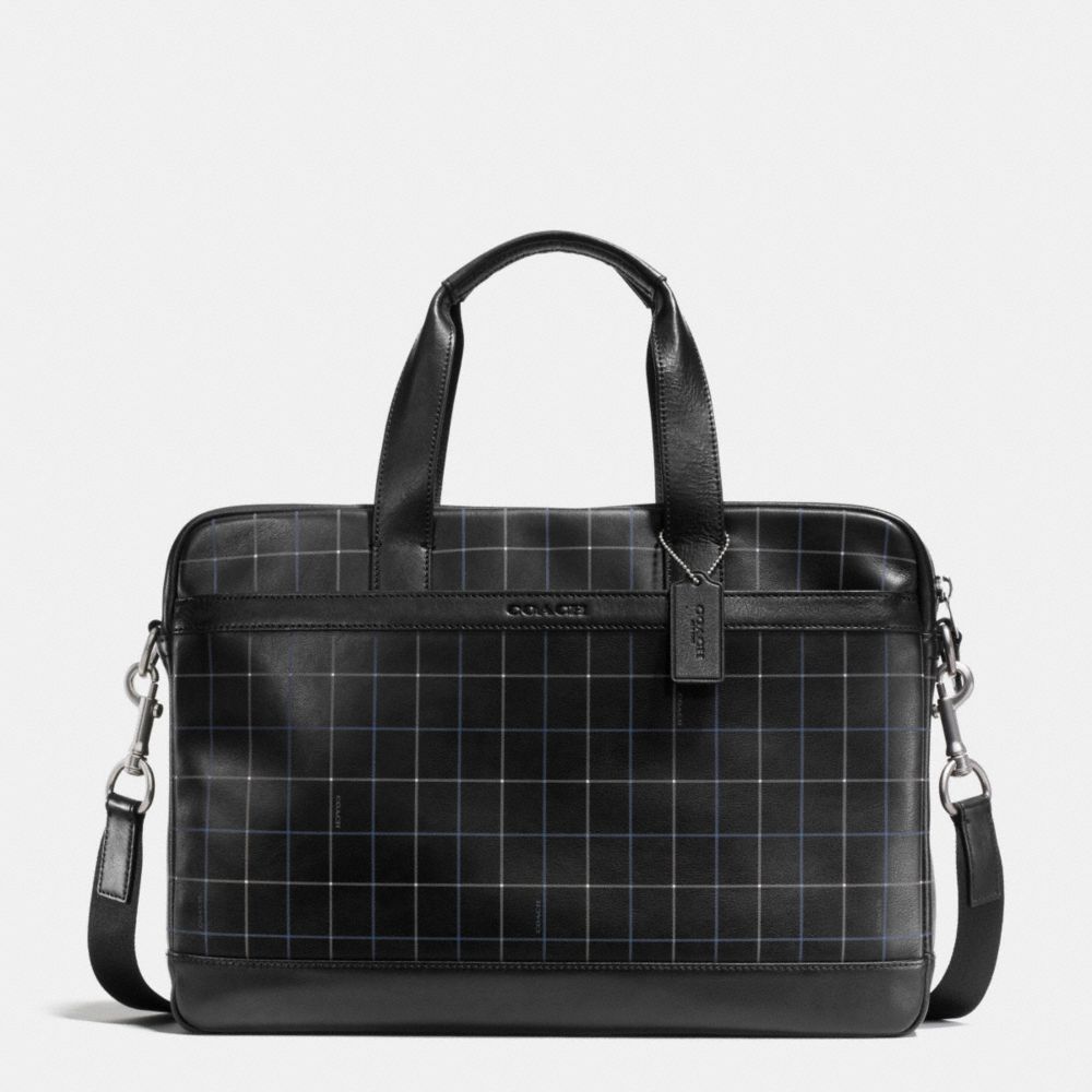 HUDSON BAG IN SMOOTH LEATHER - BLACK TATTERSALL - COACH F71561