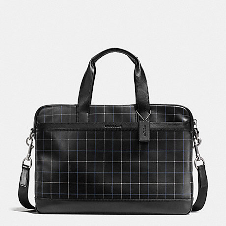 COACH HUDSON BAG IN SMOOTH LEATHER -  BLACK TATTERSALL - f71561