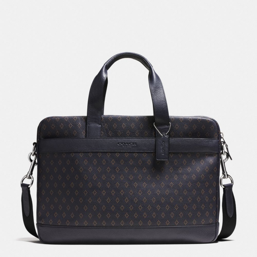 HUDSON BAG IN SMOOTH LEATHER - f71561 - DIAMOND FOULARD