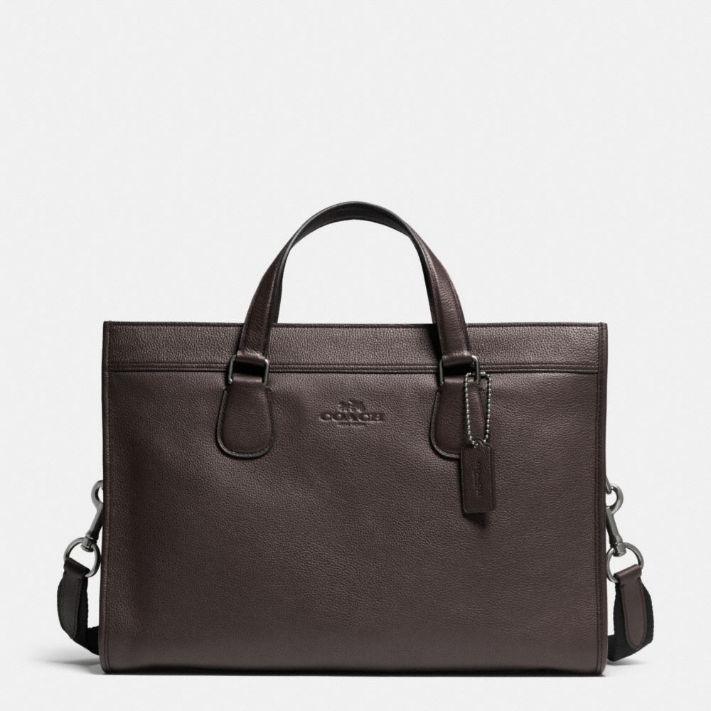 COACH f71614 SMITH BRIEF IN PEBBLE LEATHER QBDBR