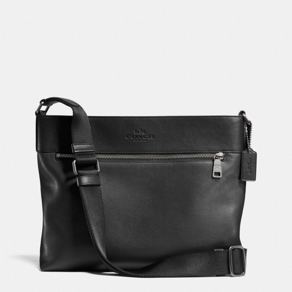 SAM CROSSBODY IN PEBBLE LEATHER - ANTIQUE NICKEL/BLACK - COACH F71624