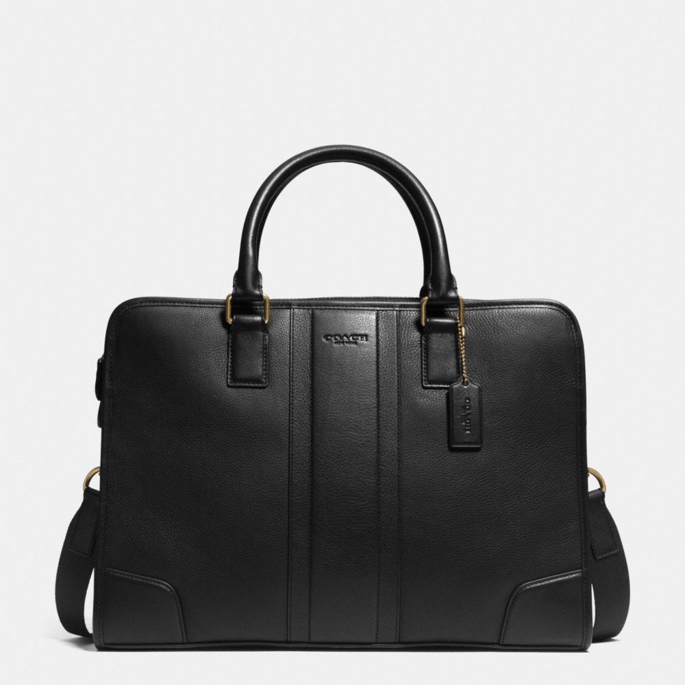 DIRECTOR BRIEF IN BOMBE LEATHER - BRASS/BLACK - COACH F71639