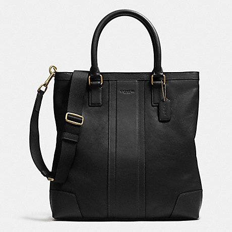 COACH BUSINESS TOTE IN BOMBE LEATHER - BRASS/BLACK - f71640
