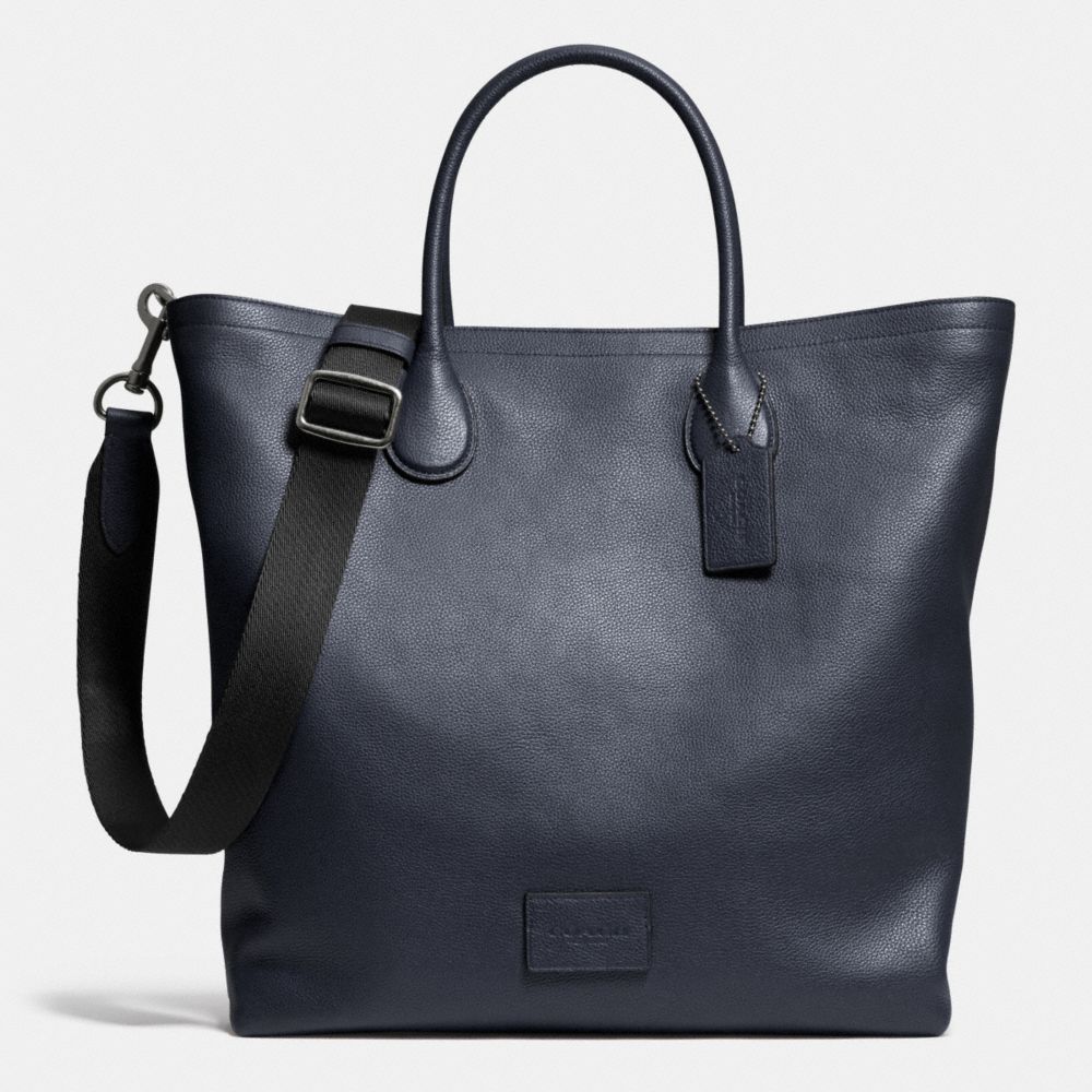 COACH F71647 Mercer Tote In Pebble Leather ANTIQUE NICKEL/MIDNIGHT