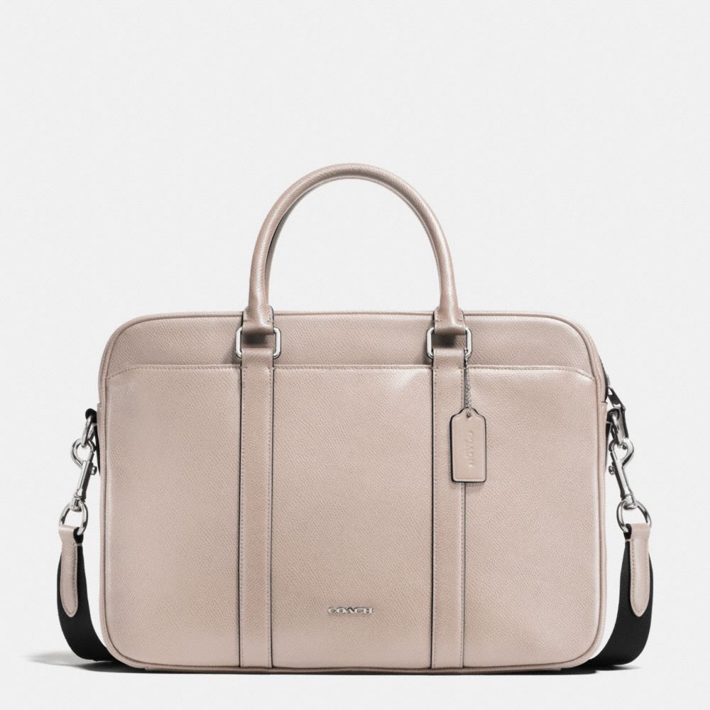 COACH F71681 - SLIM BRIEF IN CROSSGRAIN LEATHER GREY BIRCH