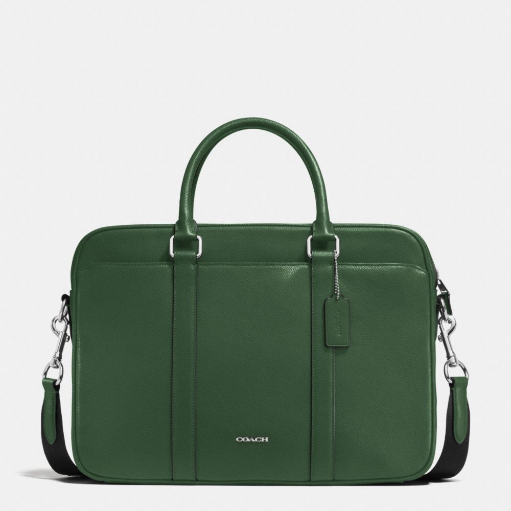 COACH f71681 SLIM BRIEF IN CROSSGRAIN LEATHER FERN