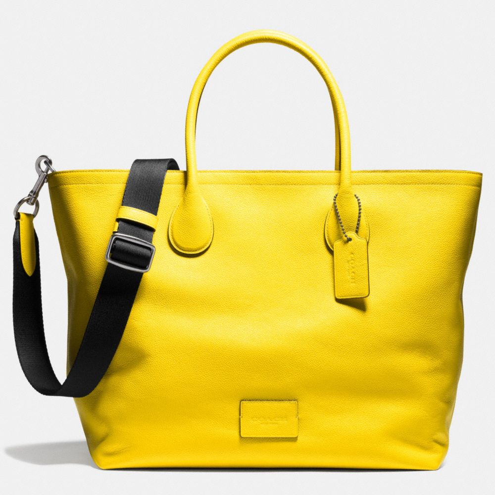COACH F71702 Mercer Tote 40 In Refined Pebble Leather QB/YELLOW