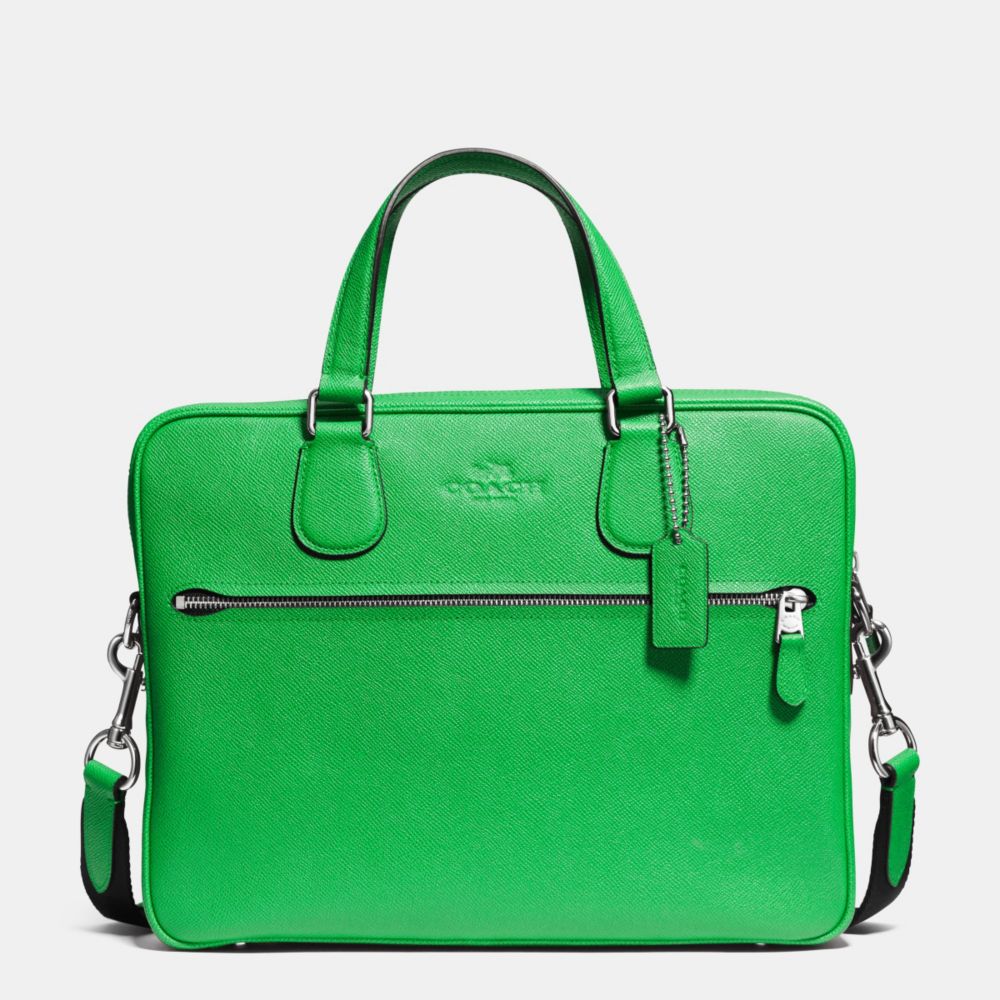 COACH HUDSON 5 BAG IN CROSSGRAIN LEATHER - f71710 - SILVER/GREEN