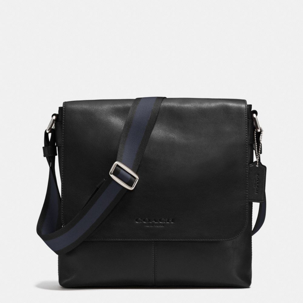 COACH f71721 SULLIVAN SMALL MESSENGER IN SMOOTH LEATHER BLACK