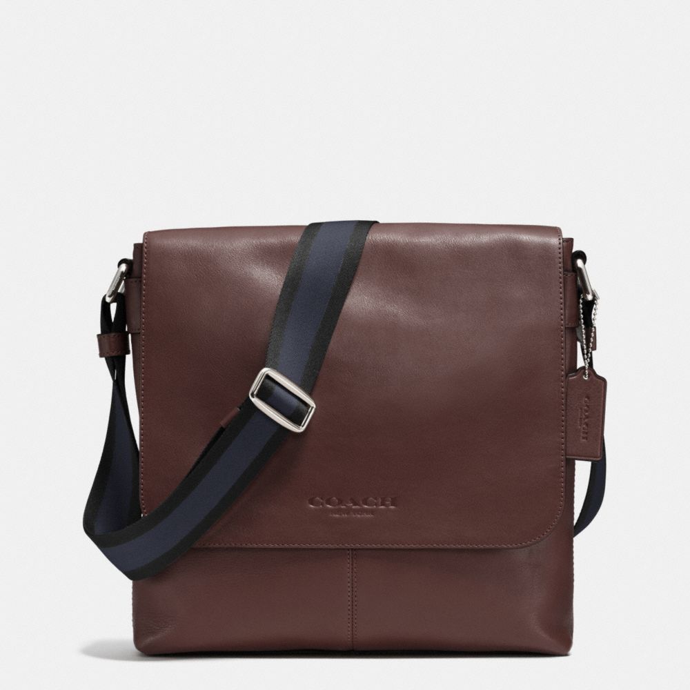 SULLIVAN SMALL MESSENGER IN SMOOTH LEATHER - f71721 - MAHOGANY