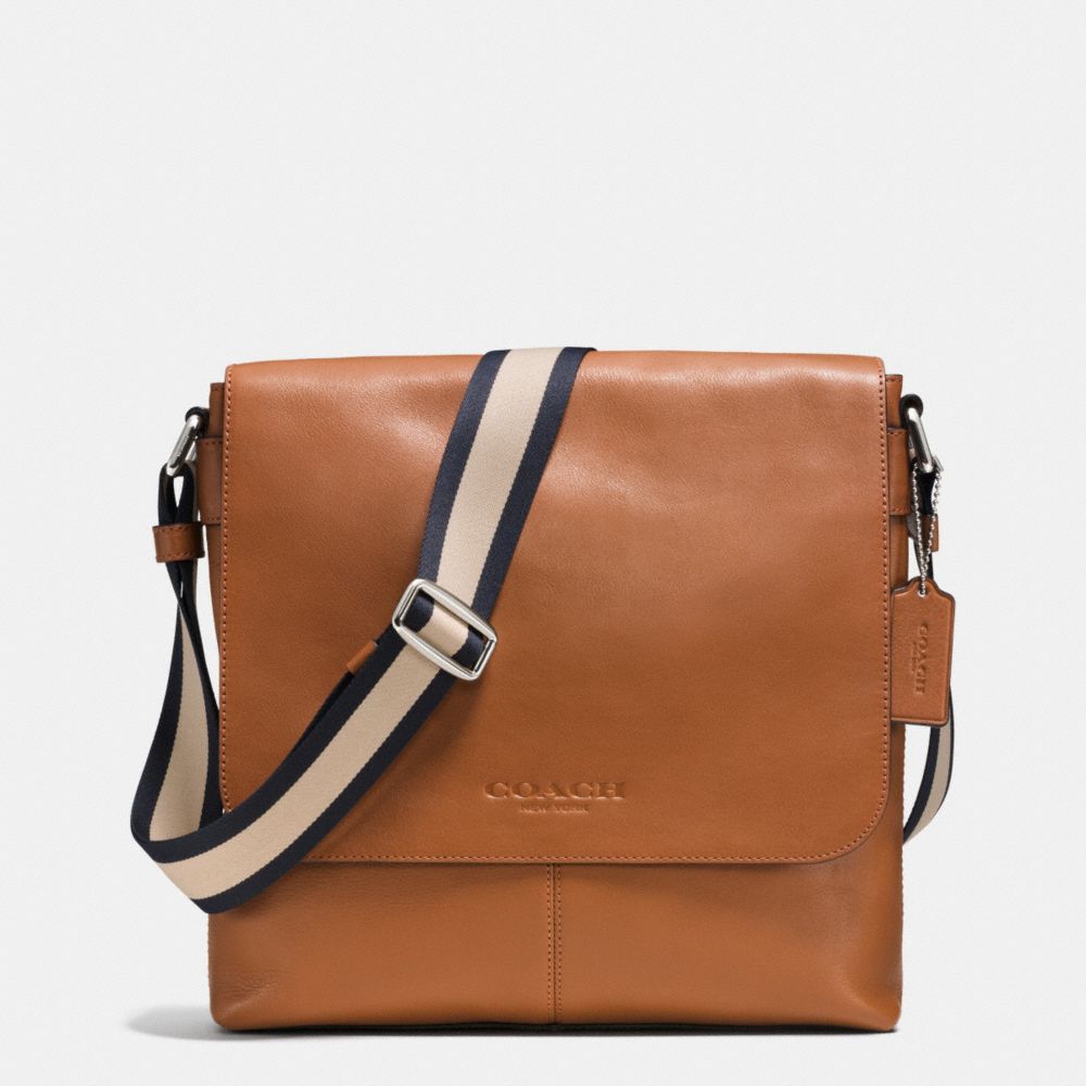SULLIVAN SMALL MESSENGER IN SMOOTH LEATHER - f71721 - SADDLE