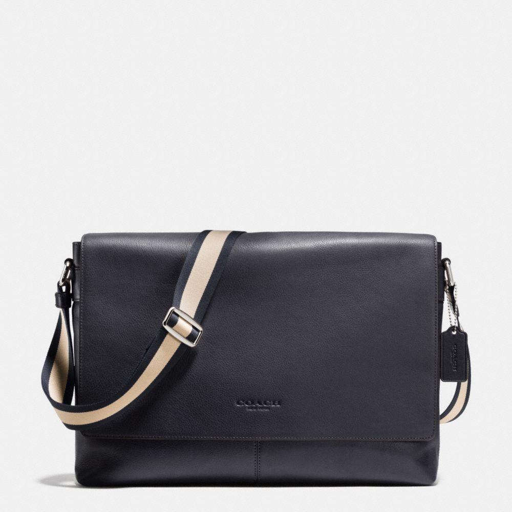 COACH f71726 SULLIVAN MESSENGER IN SMOOTH LEATHER MIDNIGHT