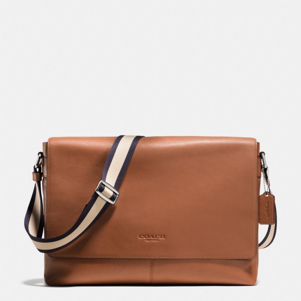 COACH f71726 SULLIVAN MESSENGER IN SMOOTH LEATHER SADDLE