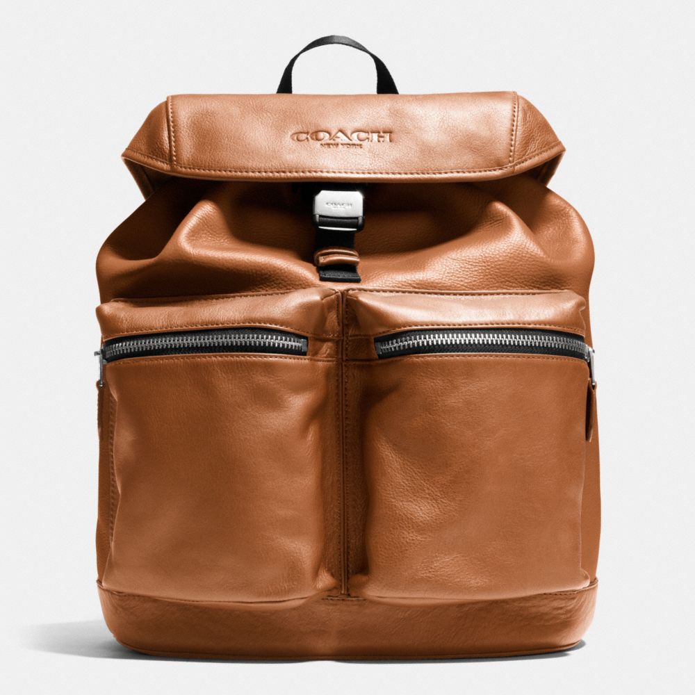 RUCKSACK IN SMOOTH LEATHER - SADDLE - COACH F71728