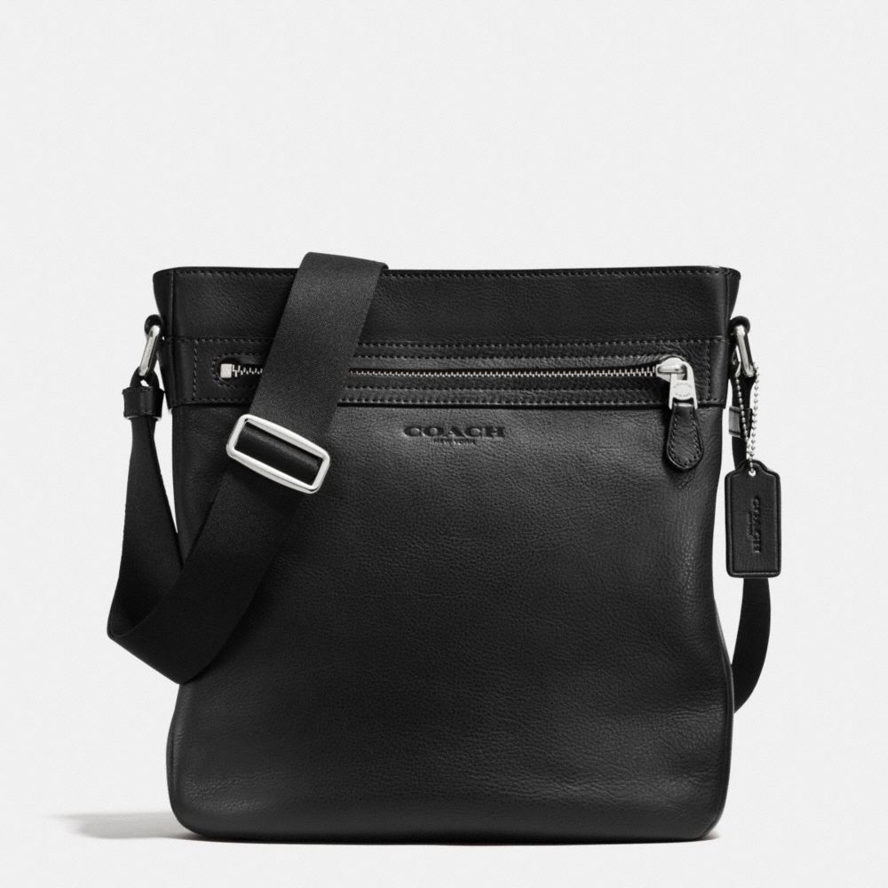 COACH f71745 TECH CROSSBODY IN SMOOTH LEATHER BLACK