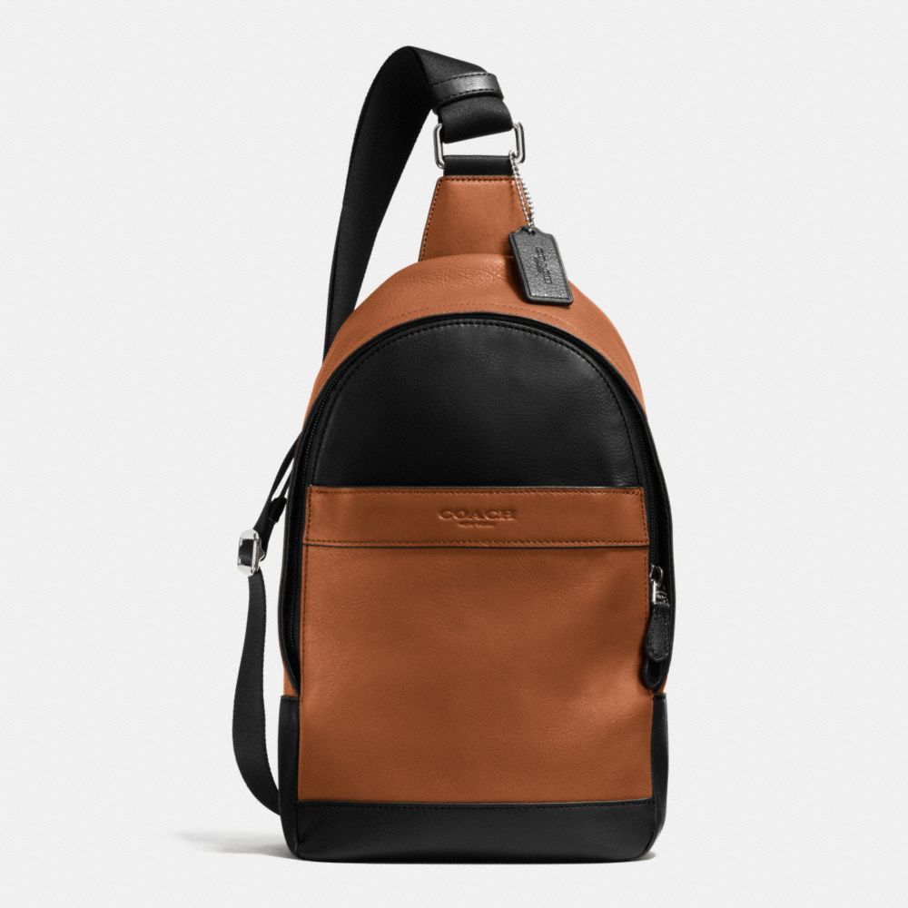 COACH CAMPUS PACK IN SMOOTH LEATHER - BLACK/SADDLE - f71751