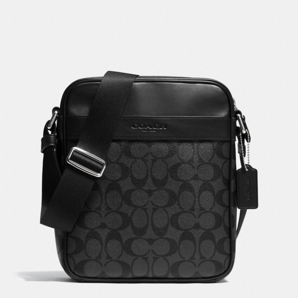 COACH FLIGHT BAG IN SIGNATURE - CHARCOAL/BLACK - f71764