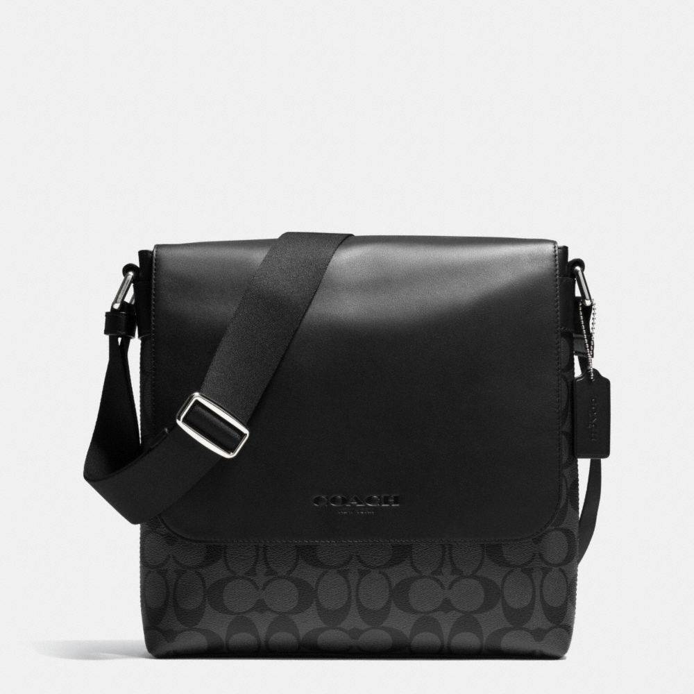 COACH F71765 Sullivan Small Messenger In Signature CHARCOAL/BLACK