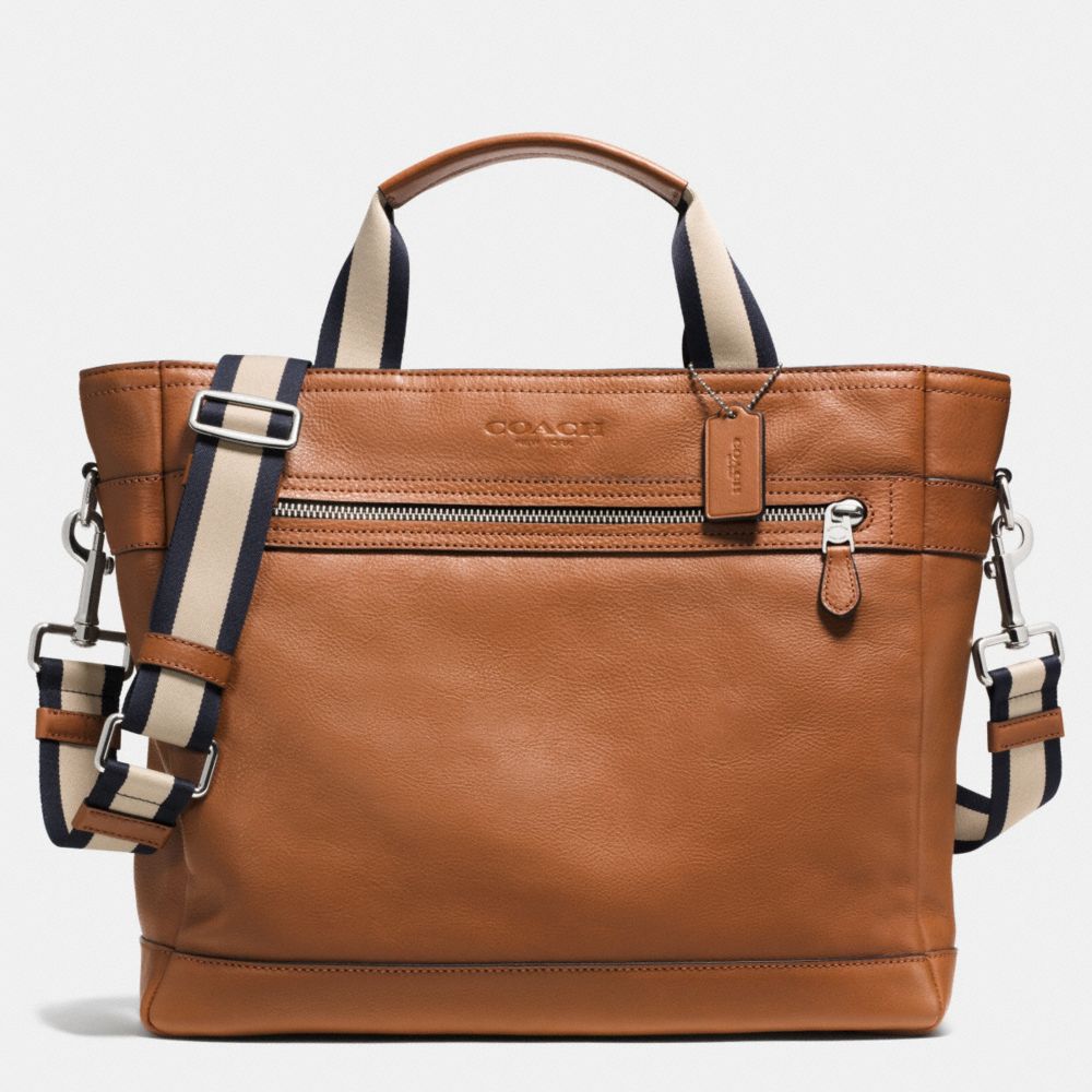 UTILITY TOTE IN SMOOTH LEATHER - f71792 - SADDLE