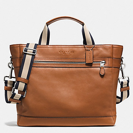 COACH UTILITY TOTE IN SMOOTH LEATHER - SADDLE - f71792