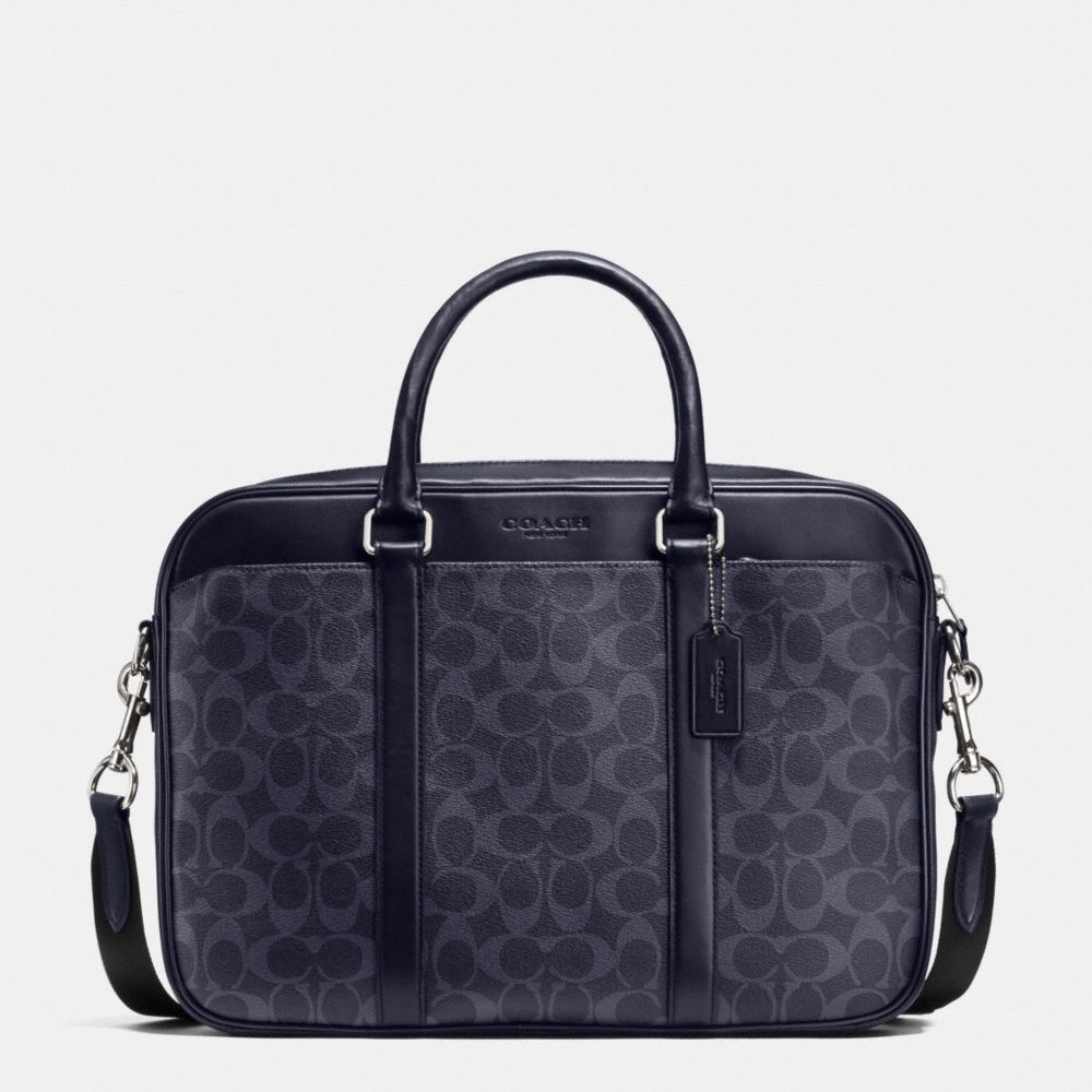 COACH SLIM BRIEF IN SIGNATURE - DENIM - f71794