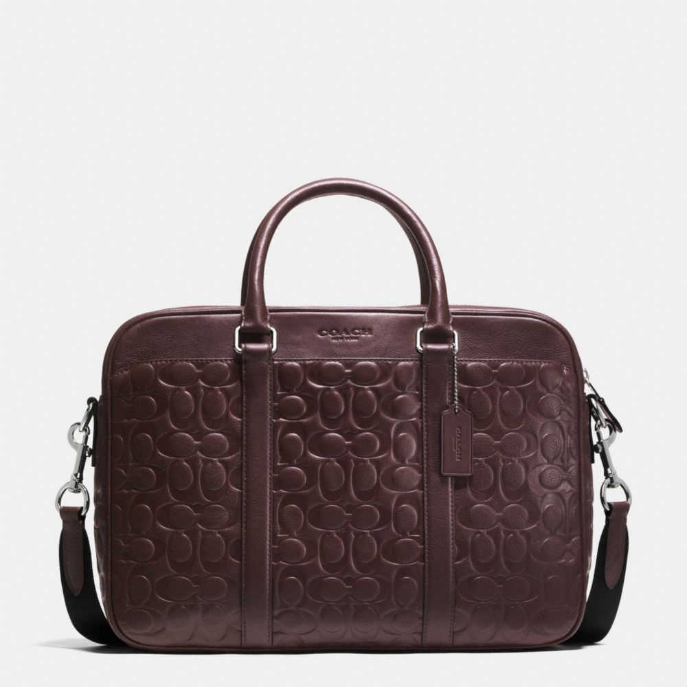 COACH F71798 Slim Brief In Signature Leather MAHOGANY