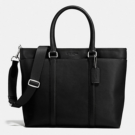 COACH BUSINESS TOTE IN SMOOTH LEATHER - BLACK - f71843