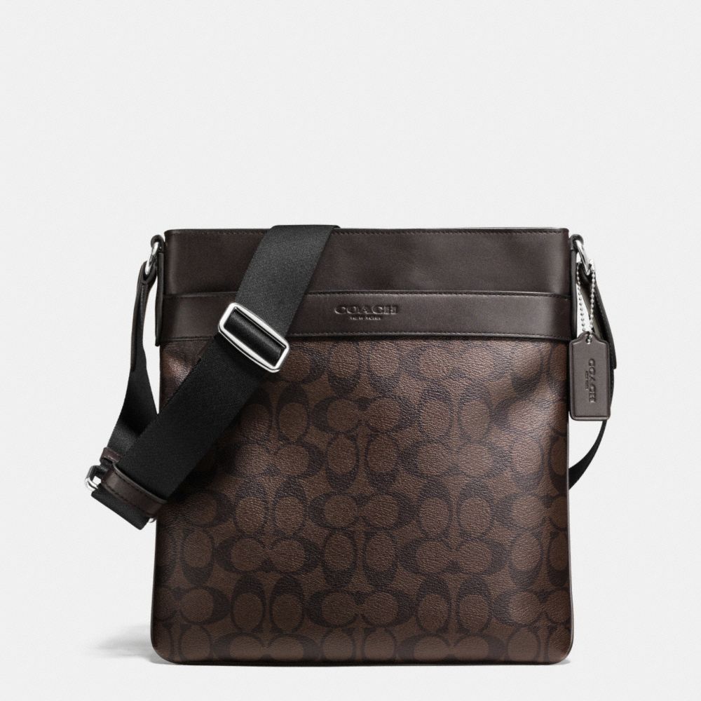 BOWERY CROSSBODY IN SIGNATURE - f71877 - MAHOGANY/BROWN