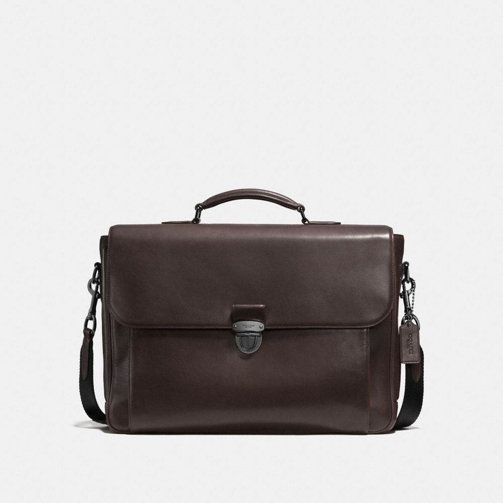 COACH METROPOLITAN BRIEFCASE - CHESTNUT/BLACK ANTIQUE NICKEL - F71899