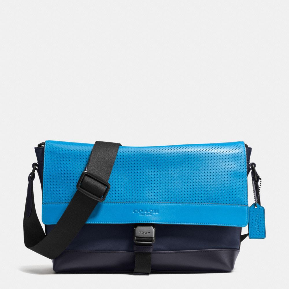 COACH BIKE BAG IN NYLON AND PERFORATED LEATHER - AZURE - F71968