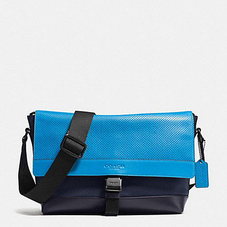 COACH BIKE BAG IN NYLON AND PERFORATED LEATHER - AZURE - f71968