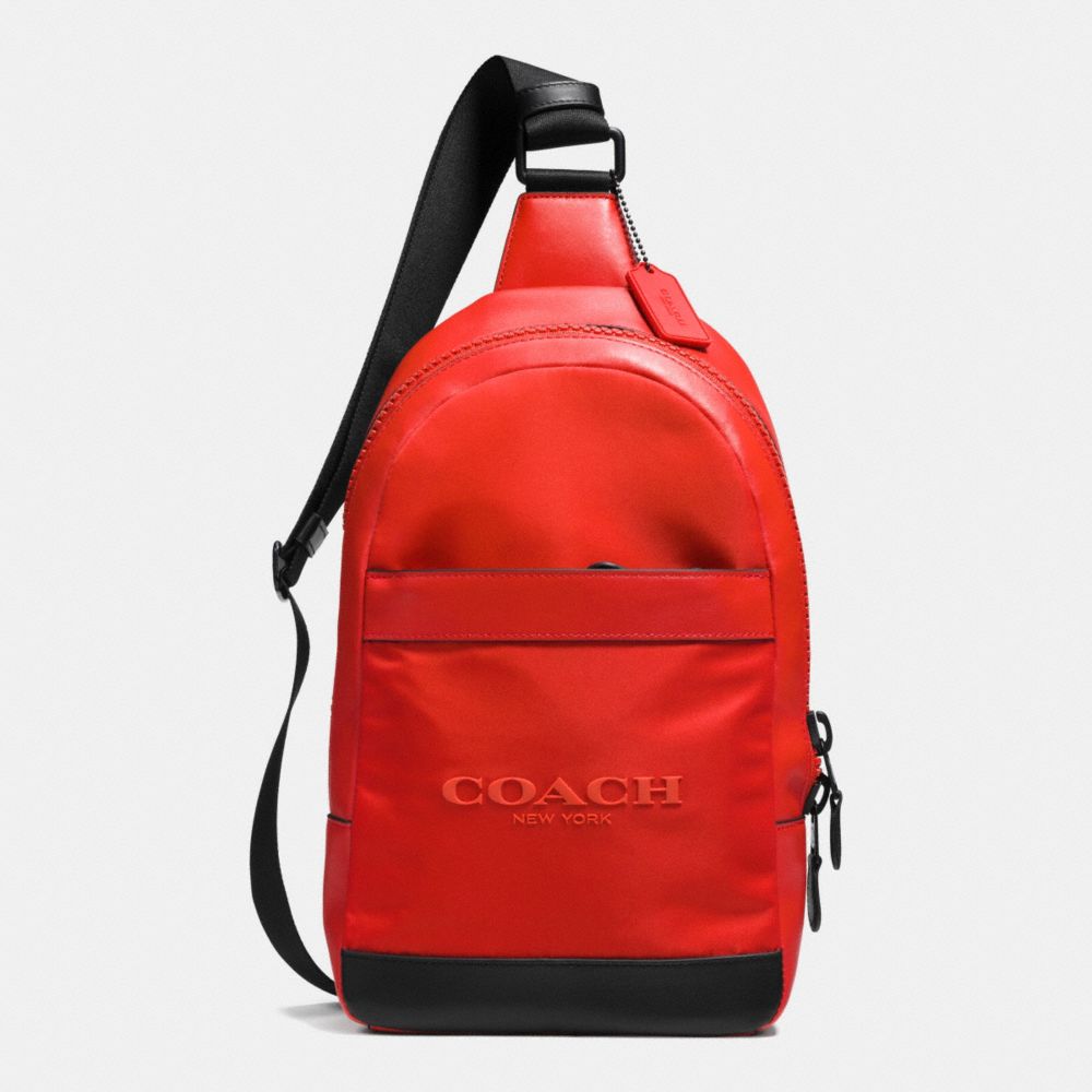 COACH f71972 CAMPUS PACK IN NYLON CARMINE