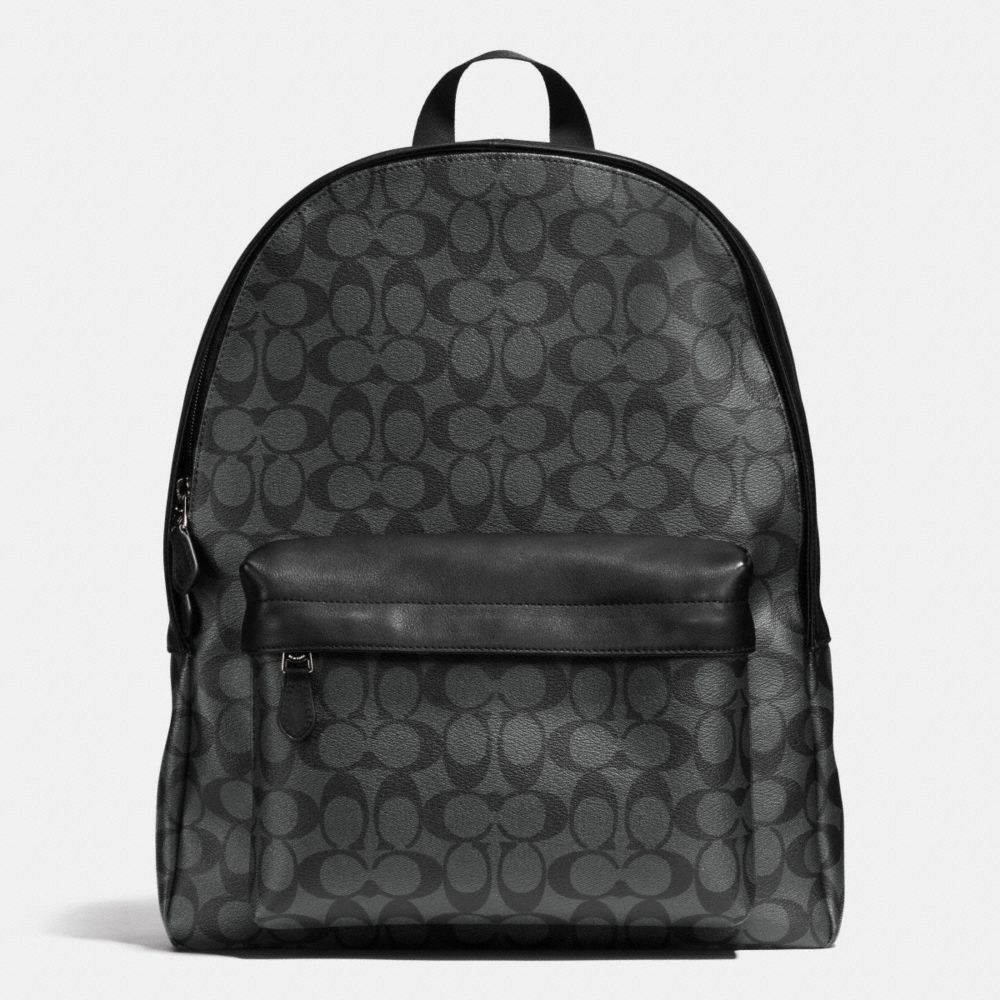 COACH F71973 Campus Backpack In Signature CHARCOAL/BLACK
