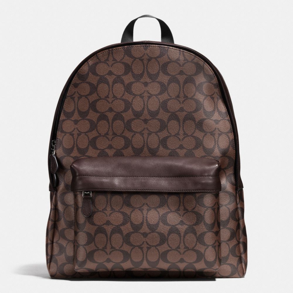CAMPUS BACKPACK IN SIGNATURE - f71973 - MAHOGANY/BROWN