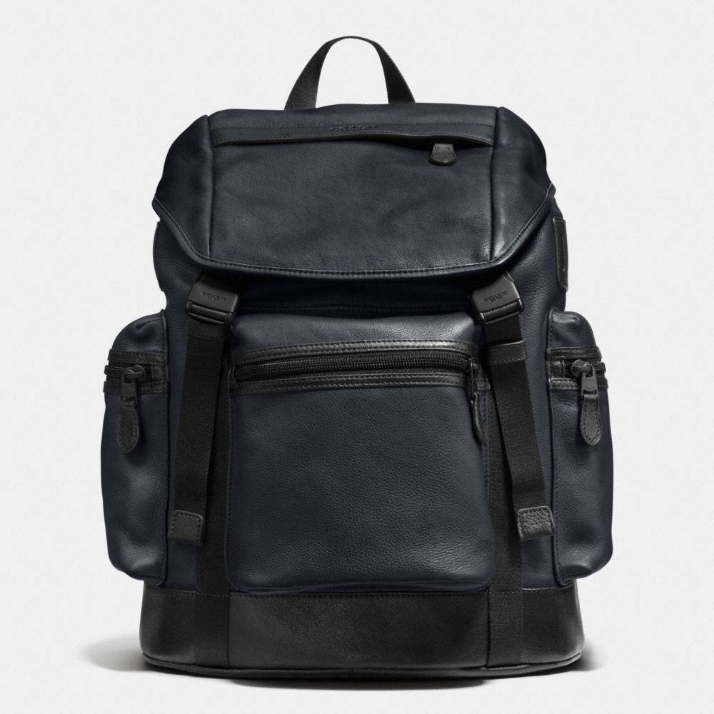 COACH F71976 TREK PACK IN SMOOTH LEATHER MIDNIGHT