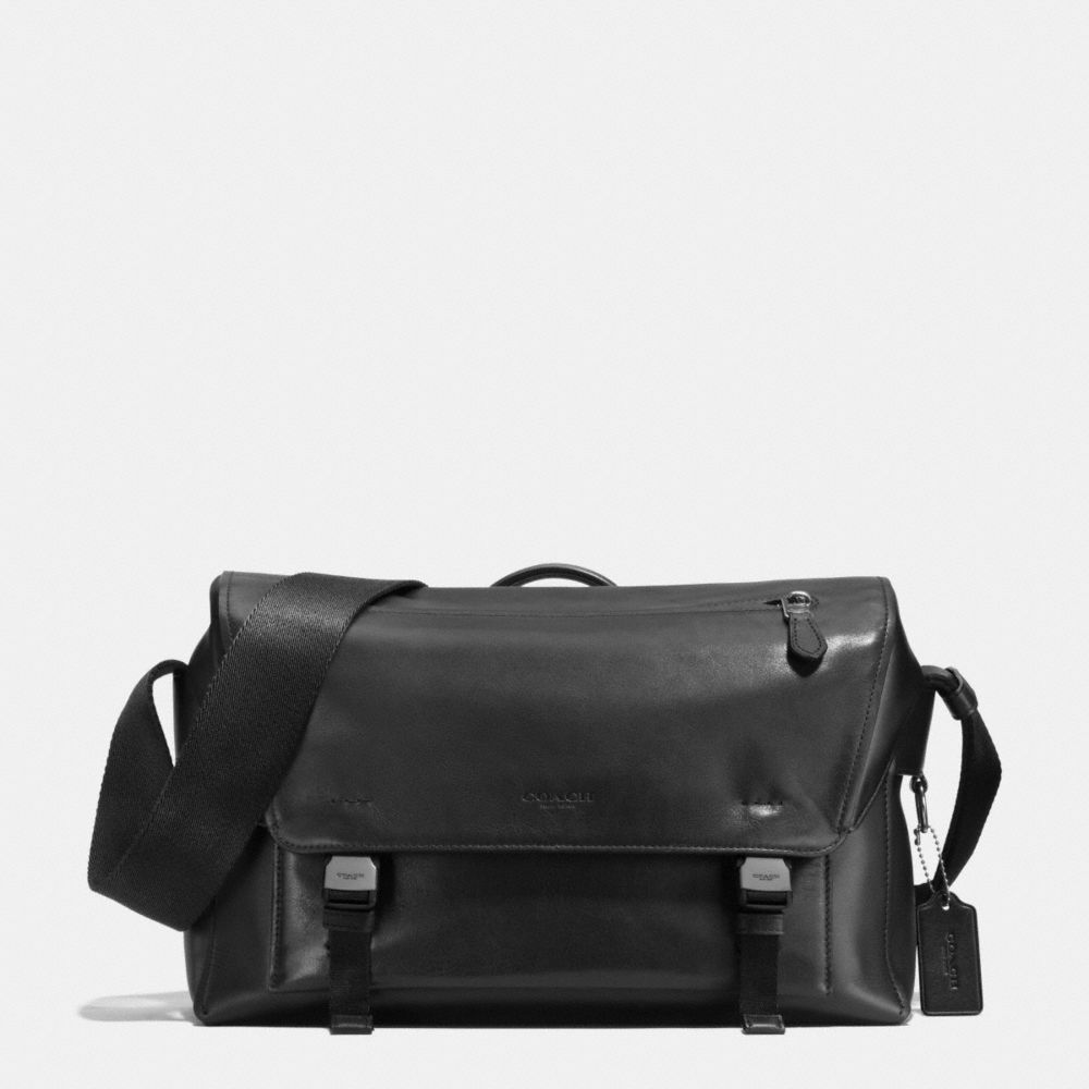 MANHATTAN MESSENGER IN LEATHER - ANTIQUE NICKEL/BLACK - COACH F72050