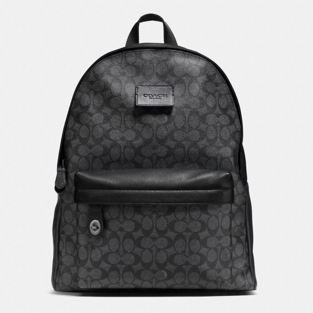 COACH F72051 Campus Backpack In Signature BLACK ANTIQUE NICKEL/CHARCOAL/BLACK