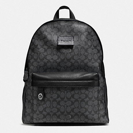 COACH CAMPUS BACKPACK IN SIGNATURE - BLACK ANTIQUE NICKEL/CHARCOAL/BLACK - f72051
