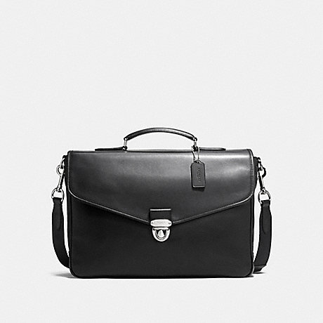 COACH PERRY FLAP BRIEF IN REFINED CALF LEATHER - BLACK - f72070