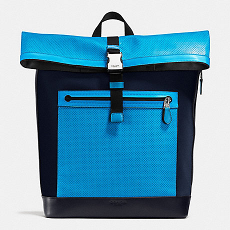 COACH GETAWAY PACK IN PERFORATED LEATHER - AZURE - f72077