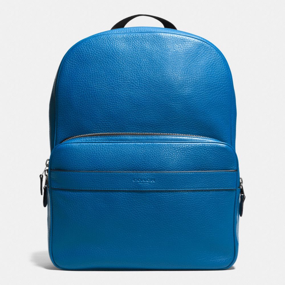 HAMILTON BACKPACK IN PEBBLE LEATHER - DENIM - COACH F72082