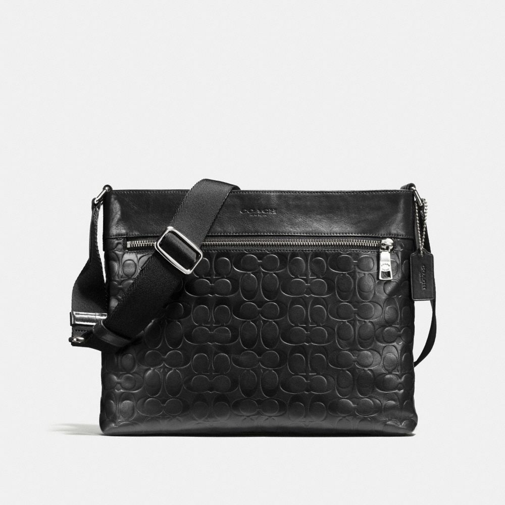 COACH f72106 SAM CROSSBODY IN SIGNATURE SPORT CALF LEATHER SILVER/BLACK