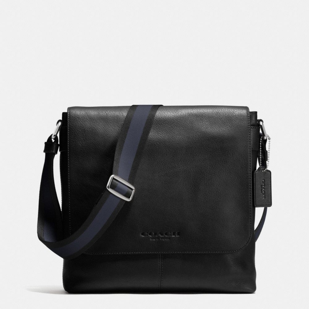 COACH SULLIVAN SMALL MESSENGER IN SPORT CALF LEATHER - BLACK - f72108