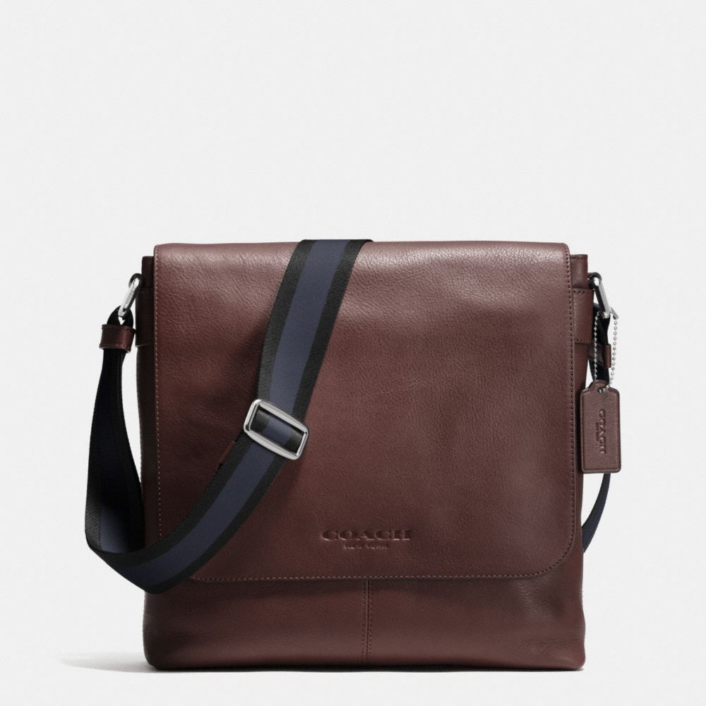 SULLIVAN SMALL MESSENGER IN SPORT CALF LEATHER - f72108 - MAHOGANY